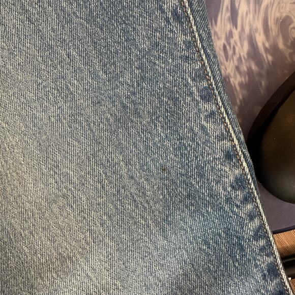 Levi's Premium Wedgie medium wash ripped high waisted straight leg jeans 25 - Picture 5 of 5